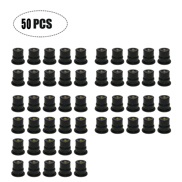 Venta caliente modelo privado M4M5M6 tuerca de pozo de goma 5mm universal motocicleta parabrisas tuerca de latón 0,8