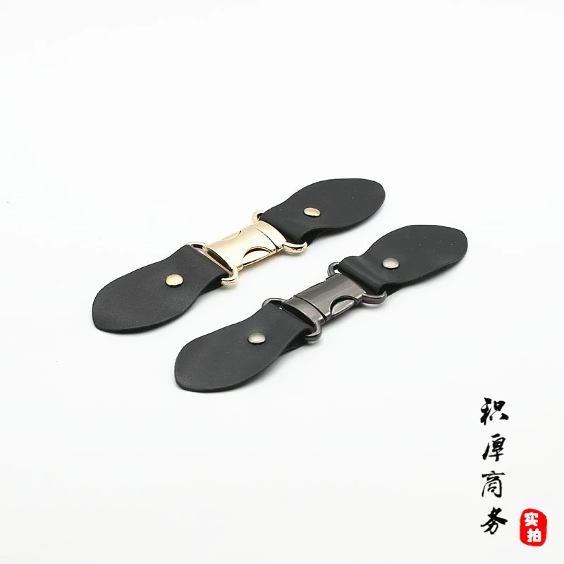 Пряжка Пальто Кожа Кнопка Золото Пистолет Черный Зеркало Пряжка Сплава Черная Кожа