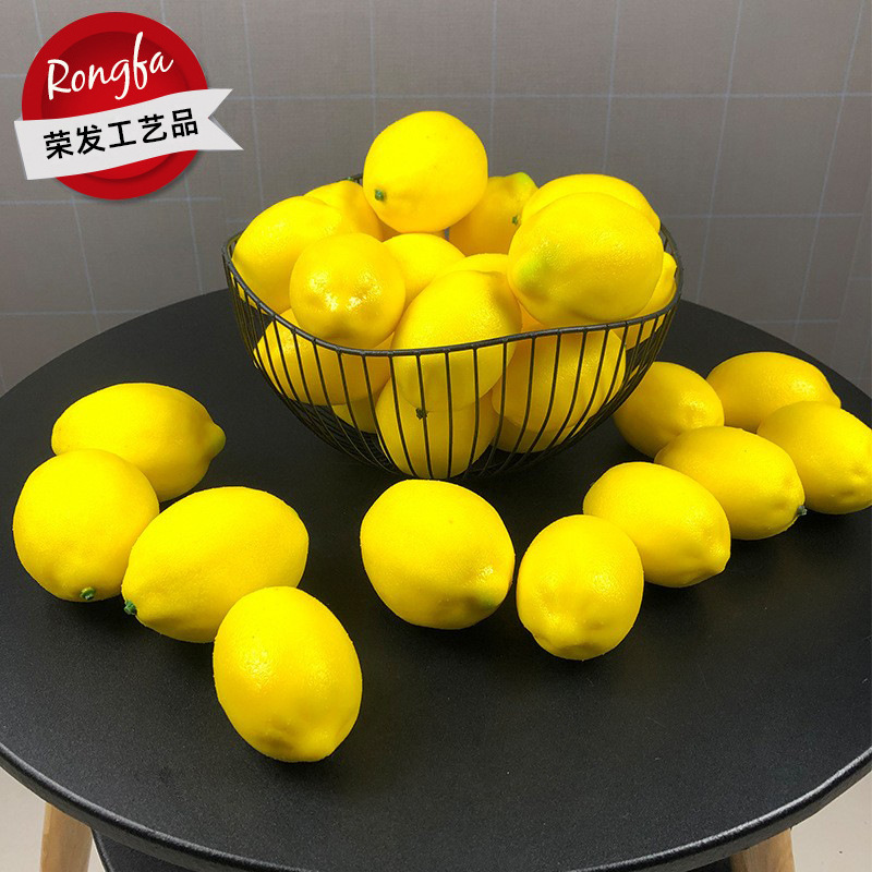Factory direct simulation lemon fake yellow lemon fruit model foam Styrofoam material photography props decoration