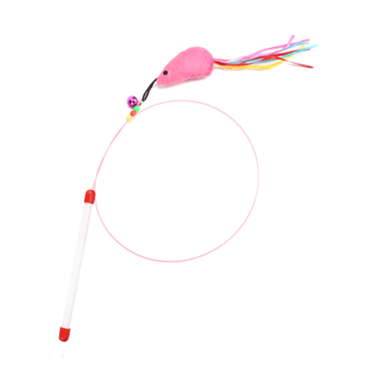 Colorido menta tipo ratón de alambre de acero divertido gato palo con juguete favorito de gato de Bell
