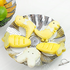 Stainless steel foldable steamer with telescopic handle, household steamer tray, kitchen steamer rack accessories, wholesale, dropshipping one piece