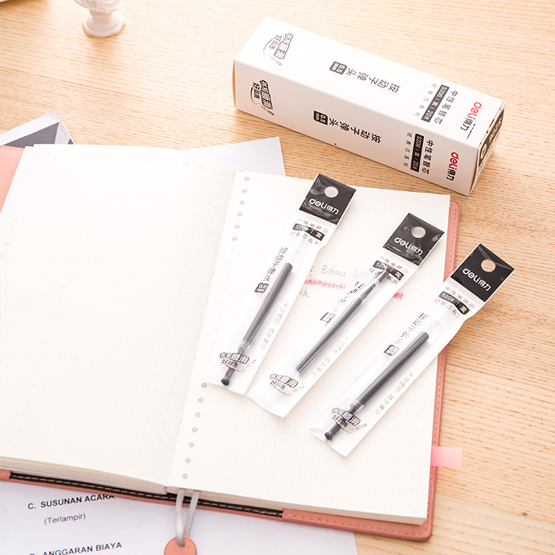 Deli 20 Boxed S206 Press Refill Spring Head Neutral Refill 0.5 Bullet Head Student Office Deli 20 Boxed S206 Press Refill Spring Head Neutral Refill 0.5 Bullet Head Student Office