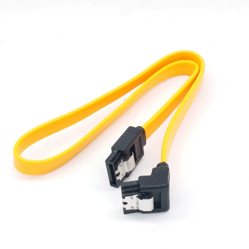 SATA 3.0 data cable, straight and right‑angle connectors, latch, shielded, multiple lengths