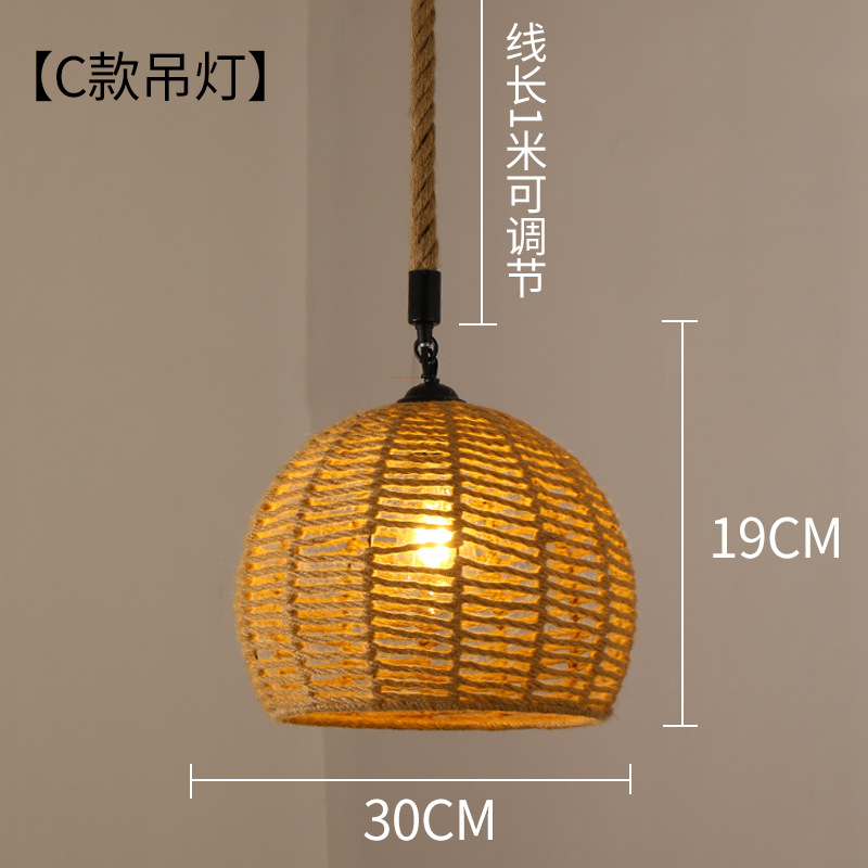 Cuerda de cáñamo araña bolso mongol creativo estilo industrial retro hierro ropa leche té Hotel lámparas personalizado restaurante bar contador