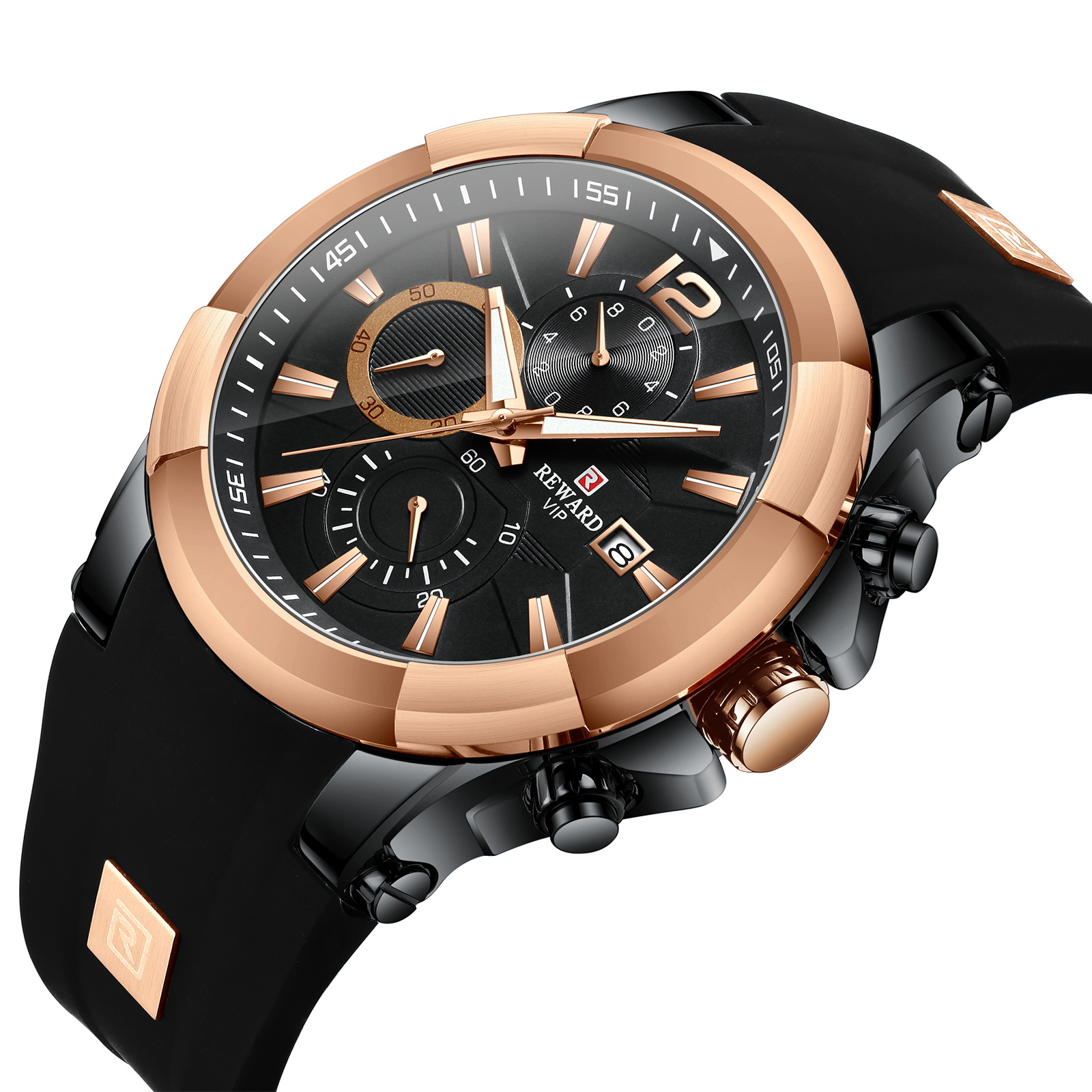 REWARD silicone strap waterproof sports Men's Watch cross-border multi-function watch 24 hours Chronograph