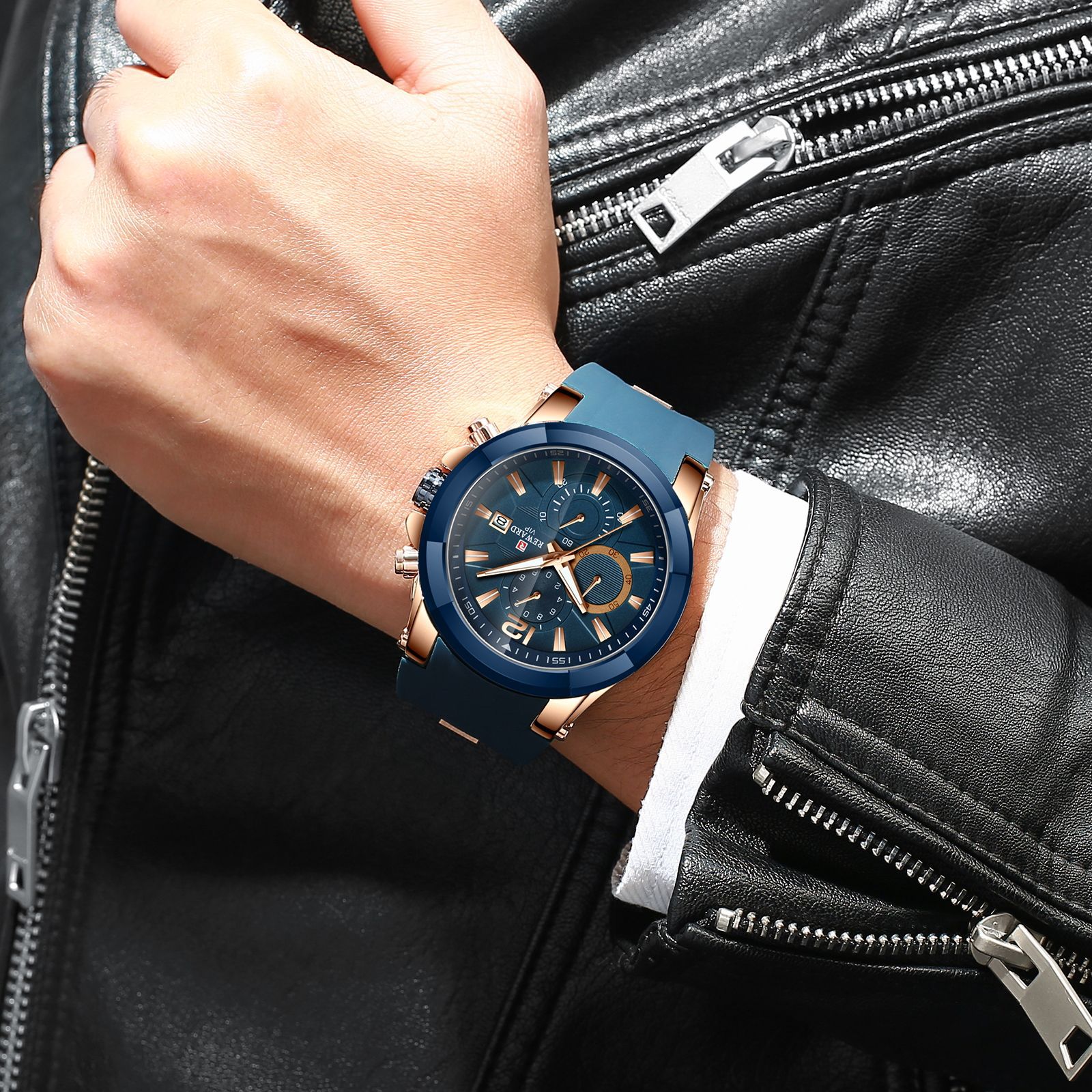 REWARD silicone strap waterproof sports Men's Watch cross-border multi-function watch 24 hours Chronograph