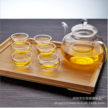 耐热玻璃茶具套装功夫茶具双层玻璃杯创意礼品可明火加热批发防烫