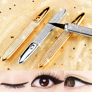 Liquid eyeliner pen, waterproof long‑lasting primer effect, smudge‑proof, beginner‑friendly, gold/silver