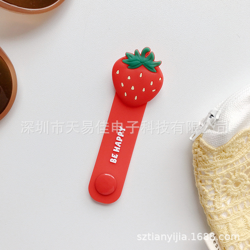 Japonés y coreano creativo Snap auricular cable organizador cable de datos fijo Winder lindo dibujos animados silicona Winder