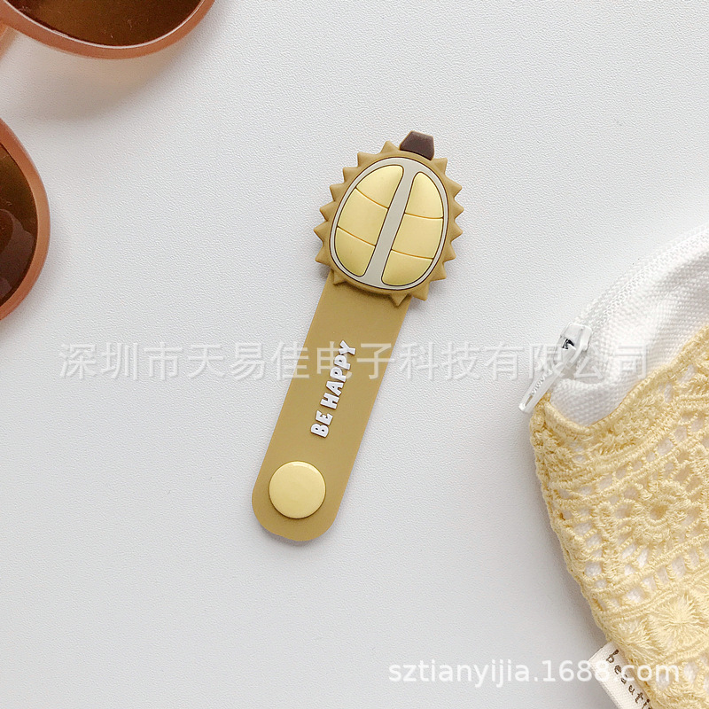 Japonés y coreano creativo Snap auricular cable organizador cable de datos fijo Winder lindo dibujos animados silicona Winder