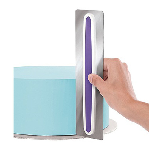 Plastic handle stainless steel butter scraper, fondant cake smoothing shape decoration tool, baking scraper cake tool