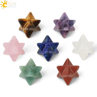 European and American natural stone Merkaba six-pointed star pendant star of David aura healing jewelry factory outlet