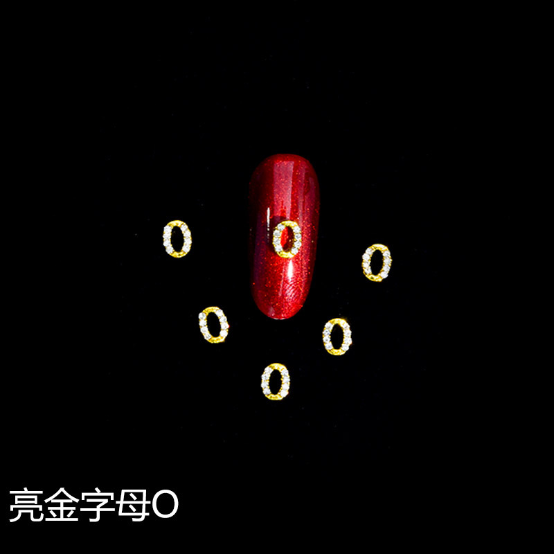 Nuevo LZ manicura 26 letras aleación joyería estilo japonés manicura online celebridad estilo brillante oro letras joyería clavo Taladro