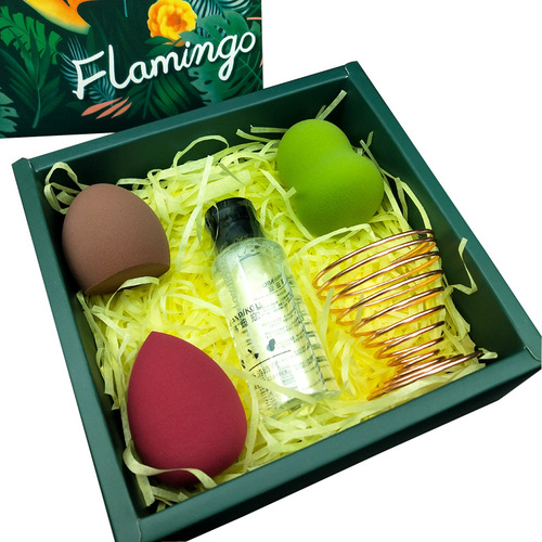 Amazon cross-border pure English gift box super soft beauty makeup egg makeup sponge puff gourd water drop bevel cut powder puff set