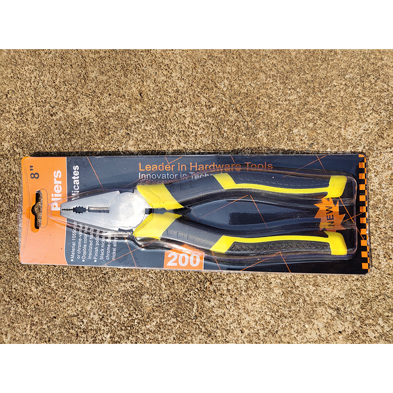 Fabricante en stock 8 pulgadas 200mm alicates de alambre de forja alicates de alambre tornillo de alta frecuencia templado 45 alicates de alambre de acero al carbono