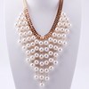 Fashionable necklace from pearl with tassels, chain for key bag , sweater, European style