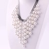 Fashionable necklace from pearl with tassels, chain for key bag , sweater, European style