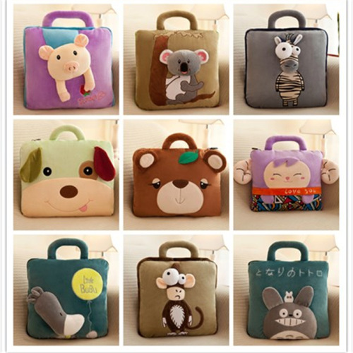 Cartoon air conditioner quilt office nap pillow pillow quilt dual-purpose cushion multi-functional car flannel blanket