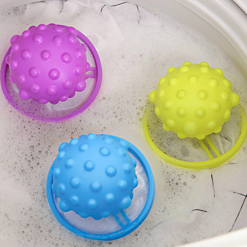 Washing machine filter bag filter lint remover cleaning and decontamination laundry ball (thorn ball shape) dark