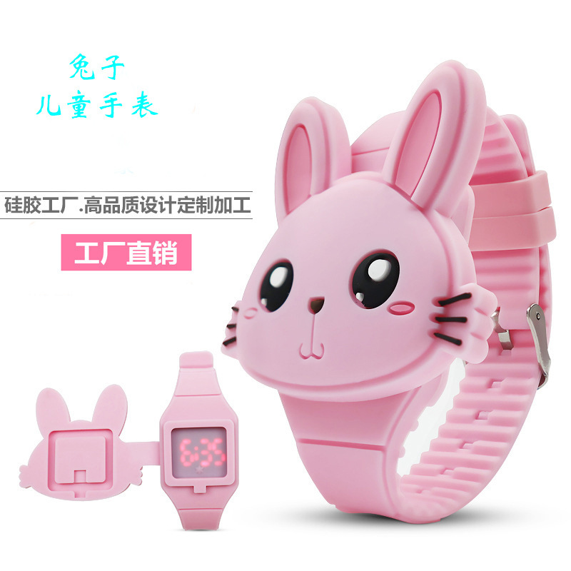 Student Exam Watch Waterproof Led Kidsren's Toy Watch 2019 New Rabbit Flip Digital Display