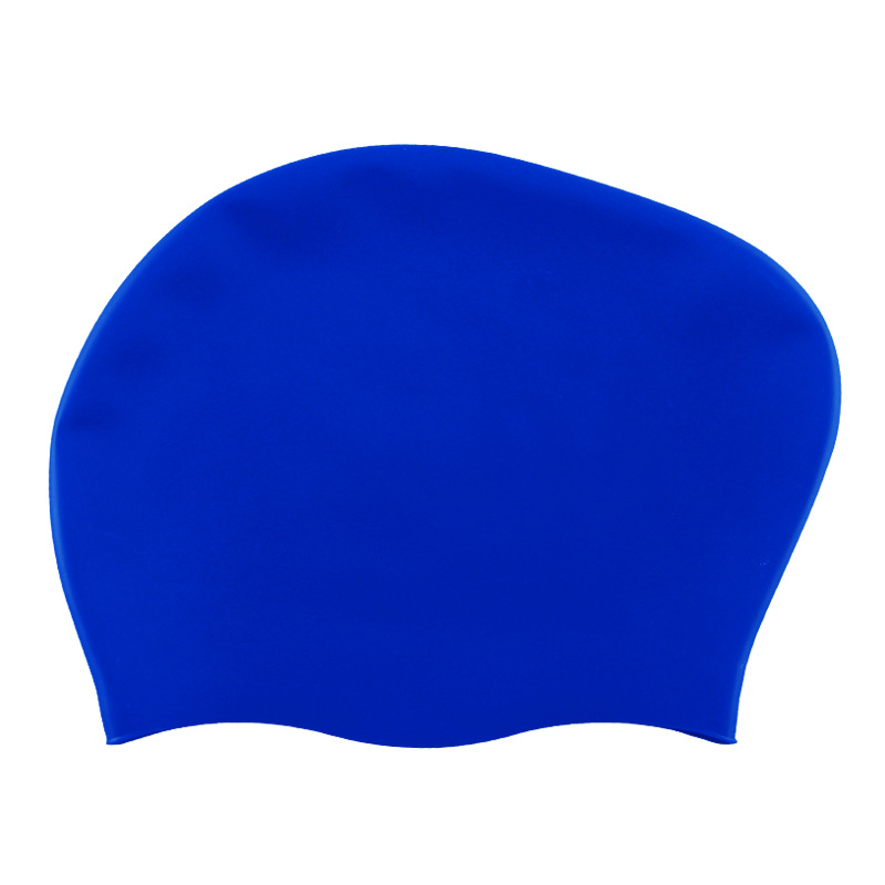 Gorro de natación de silicona de 60g para cabello largo de mujer, en stock, impermeable, de color sólido, con logo personalizable, venta directa de fábrica para cabello largo.