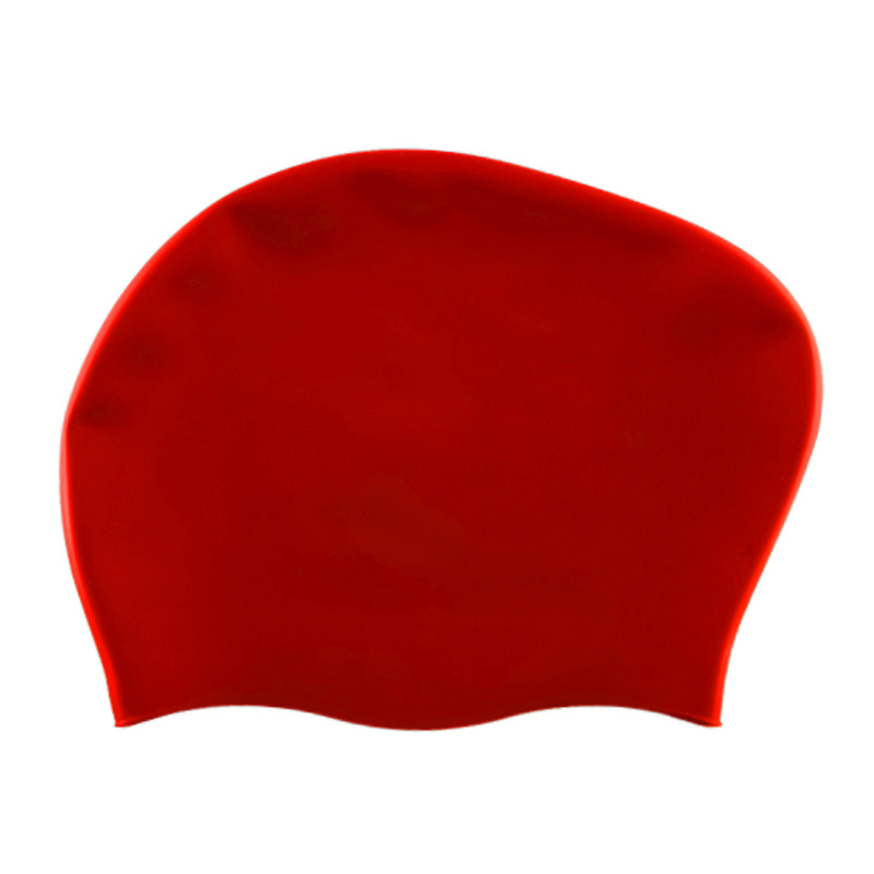 Gorro de natación de silicona de 60g para cabello largo de mujer, en stock, impermeable, de color sólido, con logo personalizable, venta directa de fábrica para cabello largo.