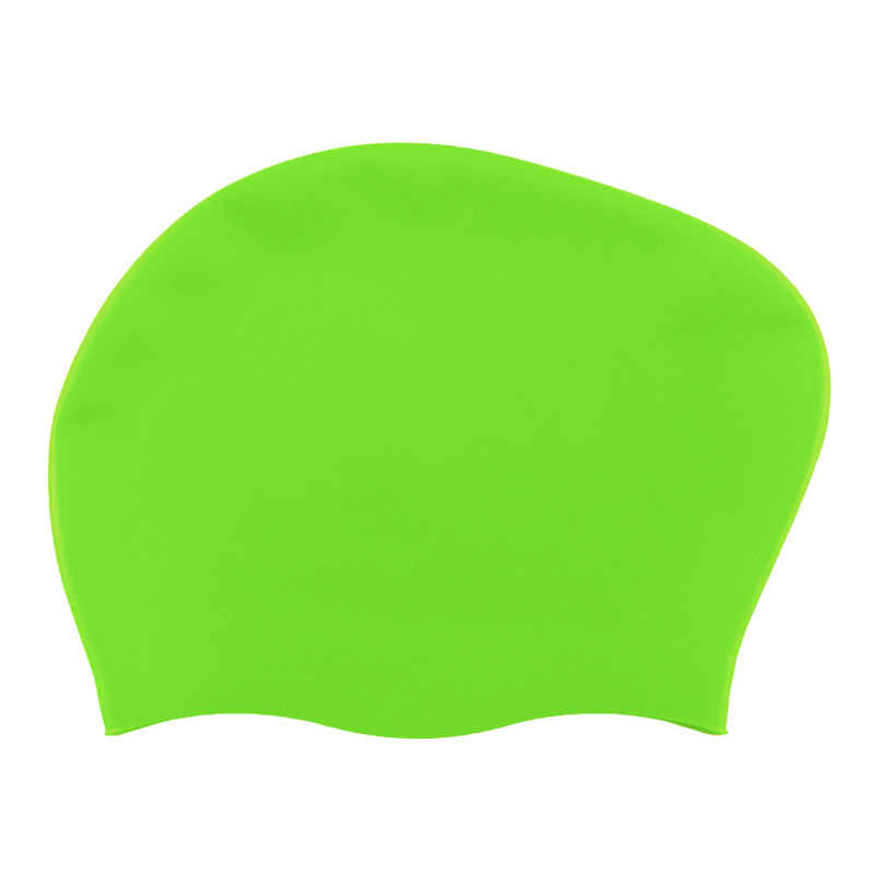 Gorro de natación de silicona de 60g para cabello largo de mujer, en stock, impermeable, de color sólido, con logo personalizable, venta directa de fábrica para cabello largo.