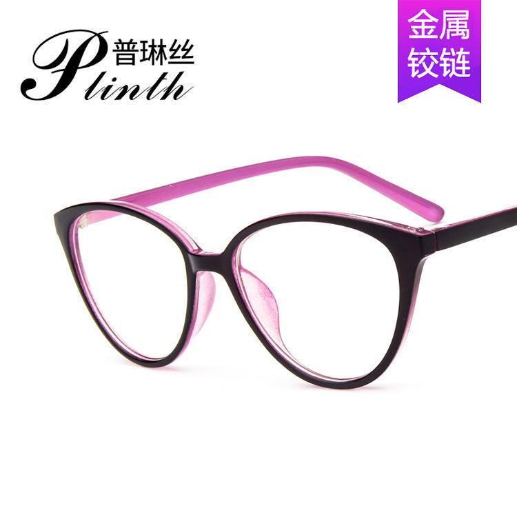 Large frame retro cat's eye glasses frame 2360 fashion frame mirror can be equipped with myopia college style flat mirror
