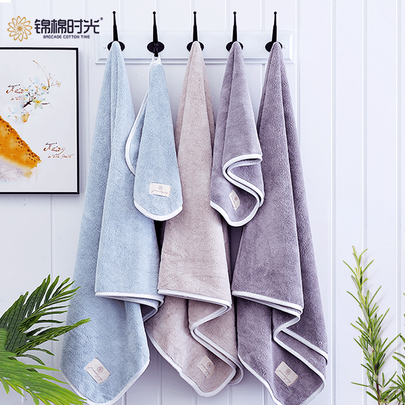 Home Daily coral velvet towel bath towel square towel suit new soft thickened gift Towel logo