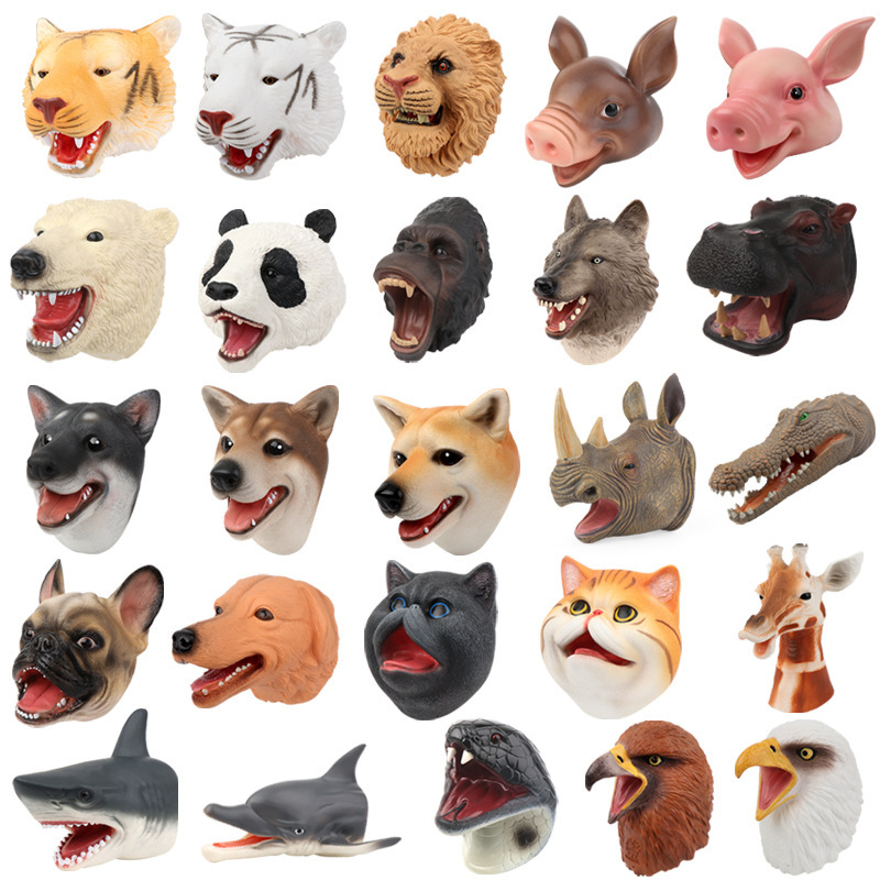 New Kenna Animal Hand Doll Model Toy Great White Shark Soft Rubber Animal Gloves Doll Children's Educational Toys Cross Border