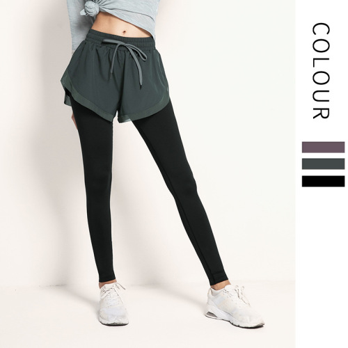 Ningbo Dashu Spring and Autumn Holiday Two-piece Sports Pants Women's High-waisted Hip-lifting Running Fitness Pants Seamless Nude Yoga Pants