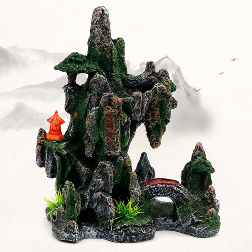 Fish tank rockery avoid tree hole fish tank landscaping package simulated rockery resin rockery aquarium decorative stone