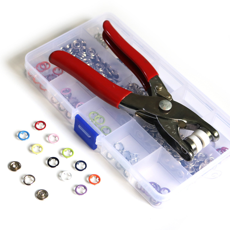 Venta caliente transfronteriza 9,5 MM color hueco pierna alta metal cobre cinco-garra hebilla herramienta traje bebé gateando ropa botón