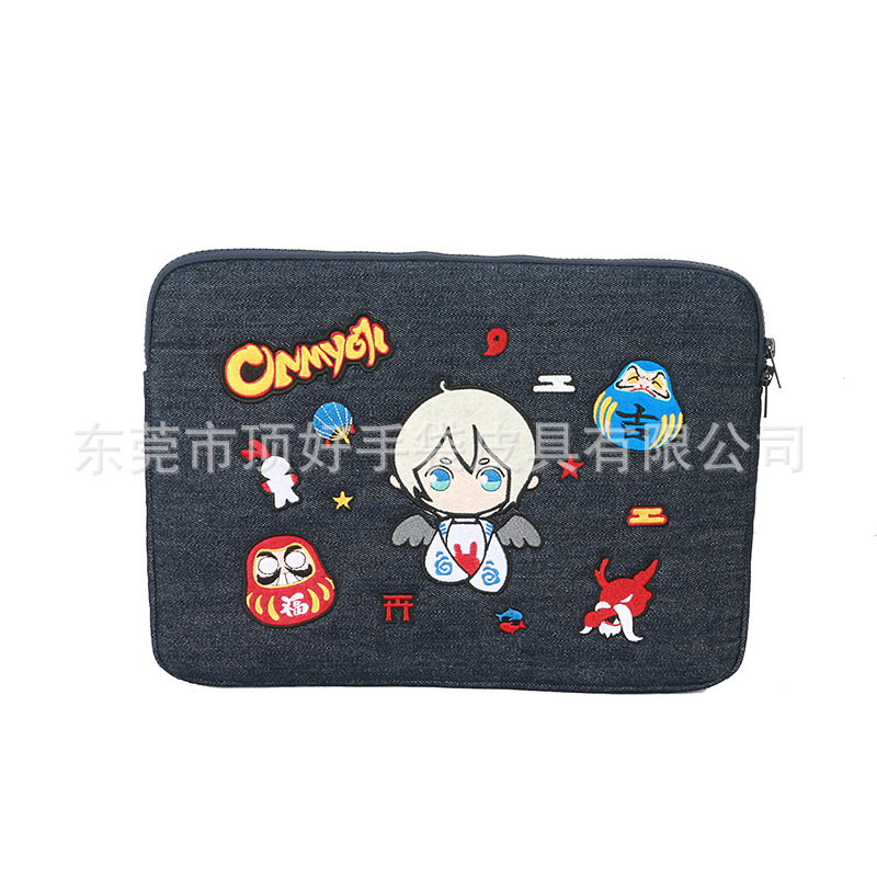 New Eco-Friendly Shockproof Denim Computer Bag, Business Simple Denim Laptop Sleeve, Printable