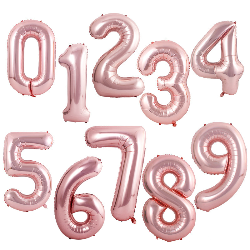 40 pulgadas grandes globos de aluminio digital oro blanco plata oro rosa verde globos digitales al por mayor