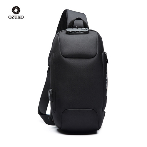 ozuko new men's chest bag trendy sports crossbody bag men's outdoor tactical waterproof men's bag shoulder bag