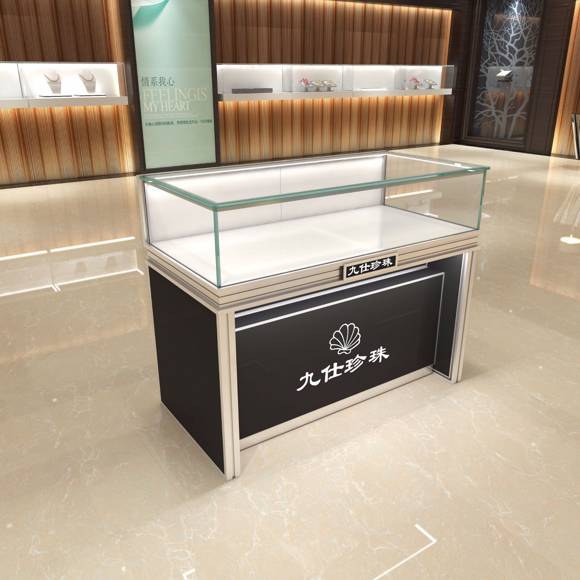 专业供应 珠宝展示柜 首饰展示柜 钢化玻璃柜台