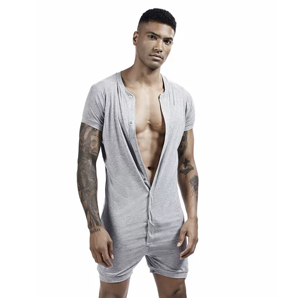 New men's one-piece sexy underwear European and American cross-border wrestling one-piece corset jumpsuit men's fashion short sleeve