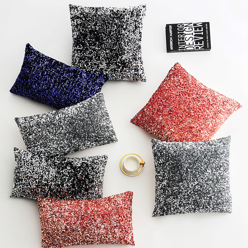 Housse de coussin décorative pour canapé, motif floral, broderie colorée, couleur unie, style nordique_voghion.com