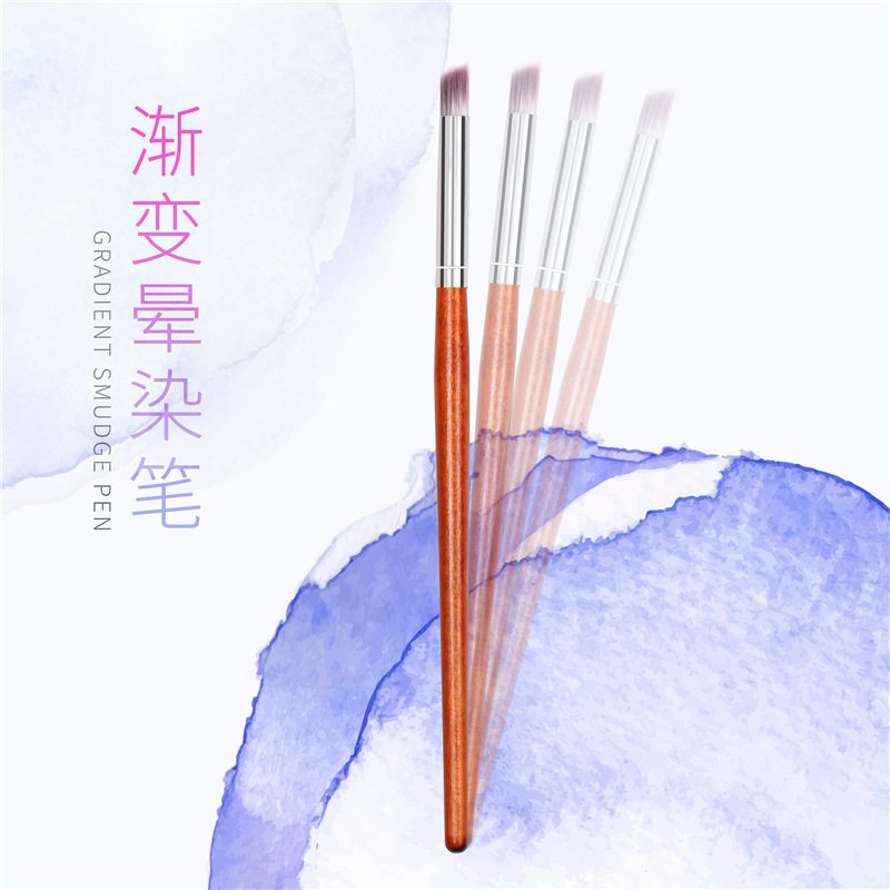 Directo de fábrica de madera roja varilla sello de uñas pluma suave pelo gradiente pluma flor oblicua boca redonda cabeza transición pluma