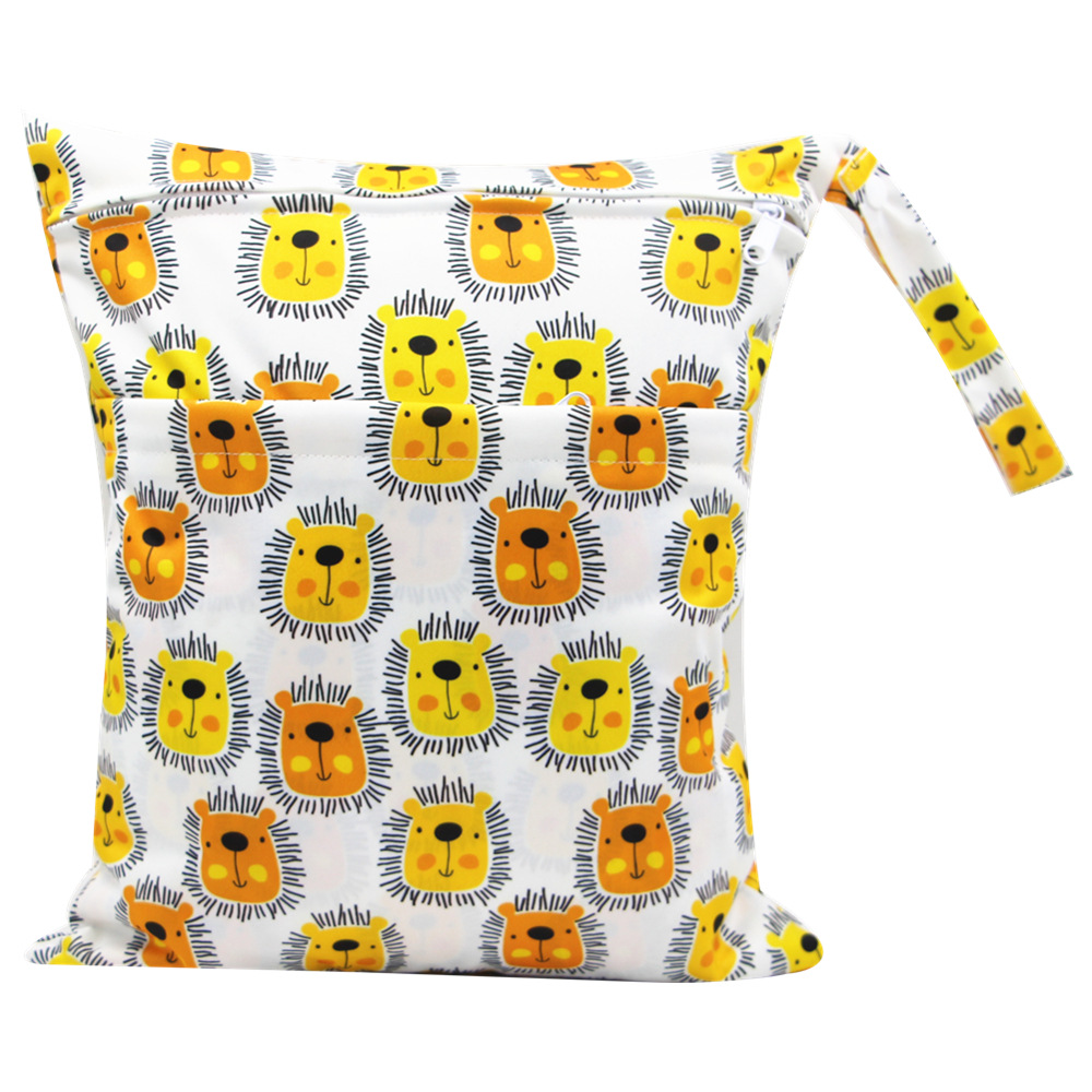 Asenappy bolsa de pañales 30*36cm bebé doble cremallera impresión impermeable bolsa de pañales cien tipos de impresión en stock