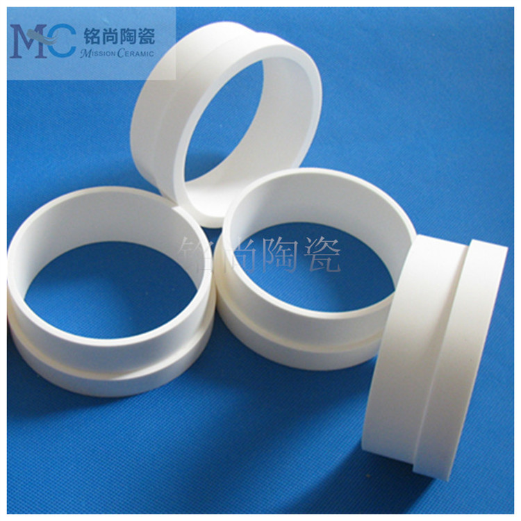 供应氧化铝陶瓷套管  耐磨法兰陶瓷管  耐高温陶瓷环