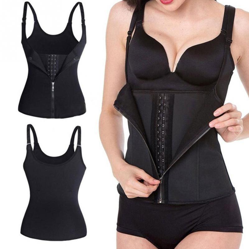Zippered Women's Body-Shaping and Tummy-Tightening Palace Corset Neoprene 3-Layer Patch Sweat-Wicking Vest Body-Shaping Garment