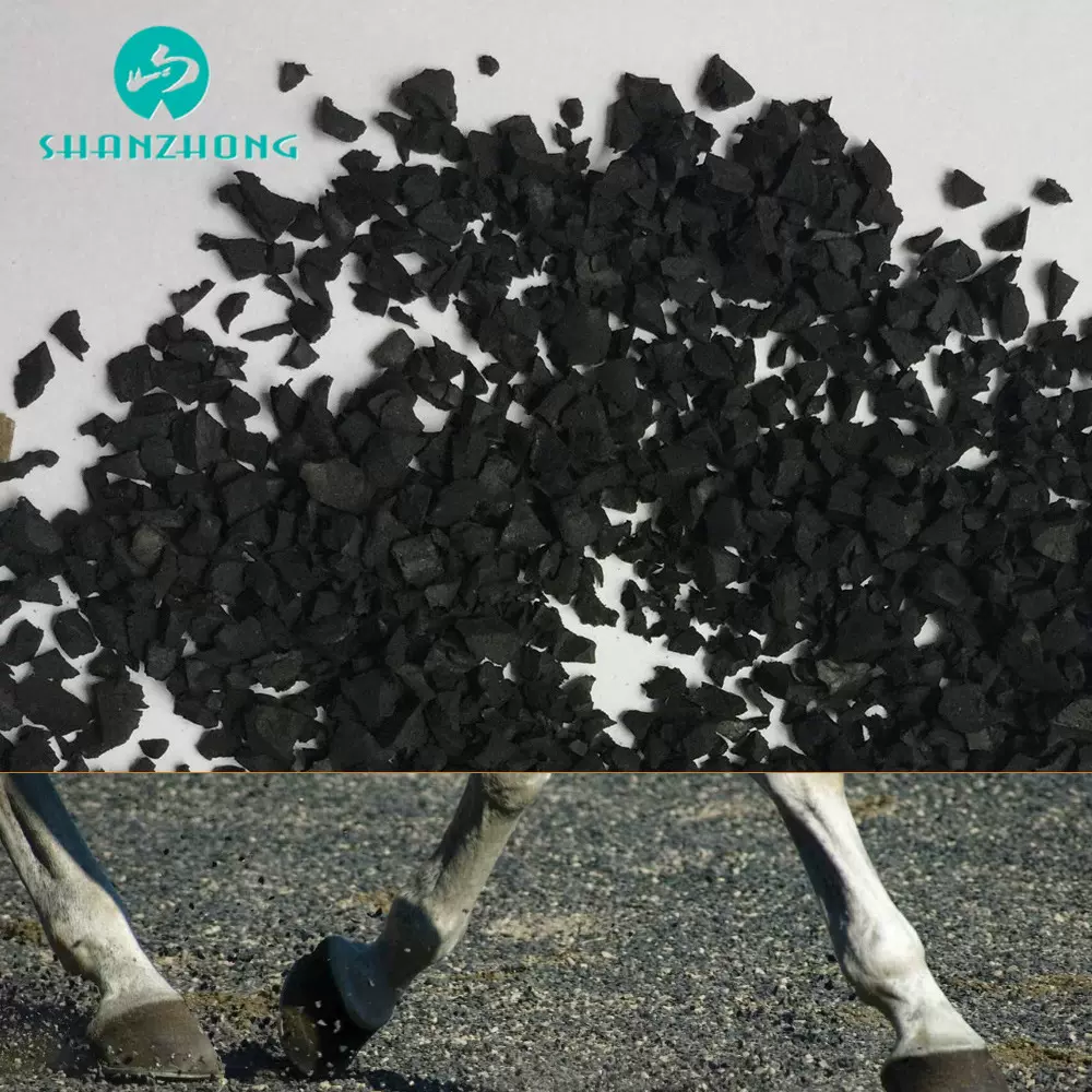 山东厂家直供马场用橡胶颗粒 马术场地铺设胶粒轮胎橡胶碎