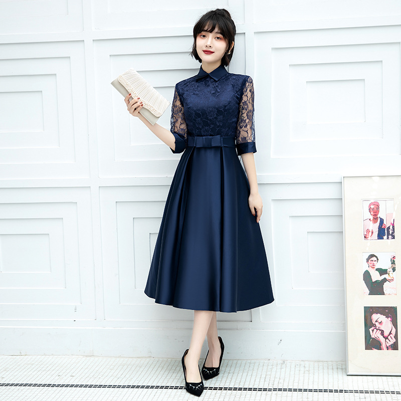 Vestido de cóctel negro para mujer, nuevo estilo 2026, elegante, de longitud media, ajustado, para cumpleaños, noche, adecuado para uso diario