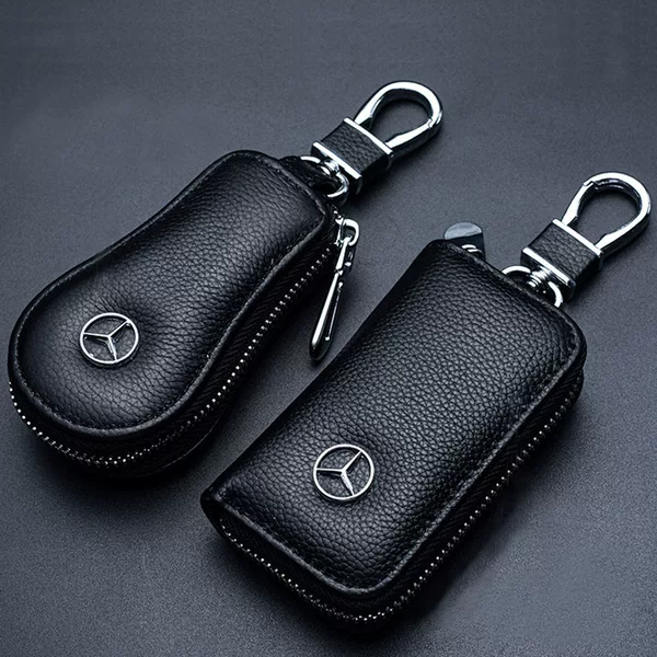 Car key bag universal men's and women's remote control key protective case compact creative personality fashion leather key bag