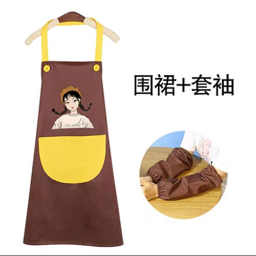 Cute Japanese apron waterproof and oil-proof home kitchen cooking housework female fashion adult work clothes custom printed logo