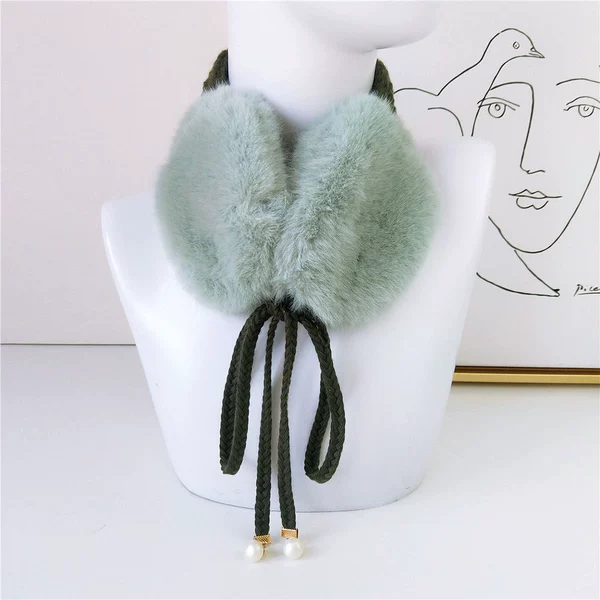 10 plush hanging beads dark green