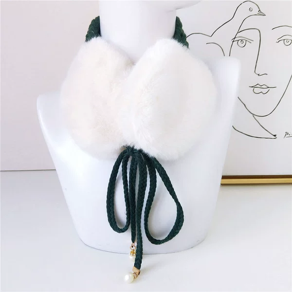 3 plush hanging beads army green