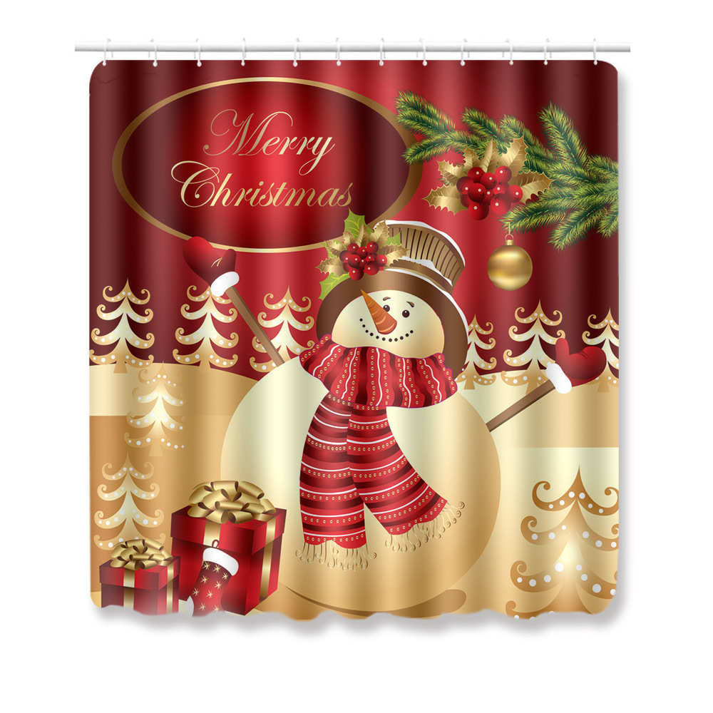 Navidad muñeco de nieve alfombra de baño alfombra de puerta inodoro de tres piezas antideslizante alfombra de piso transfronterizo en stock deseo amazon 1